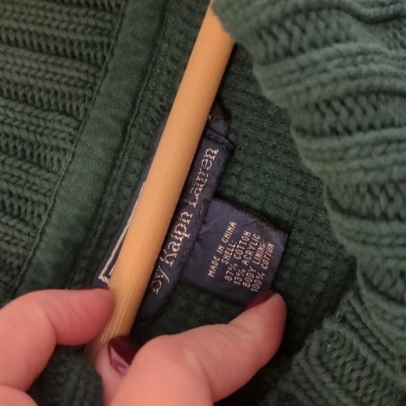 Polo Ralph Lauren Shawl Collar Thermal Academia Professor Pullover W Pockets SzL - Picture 6 of 8